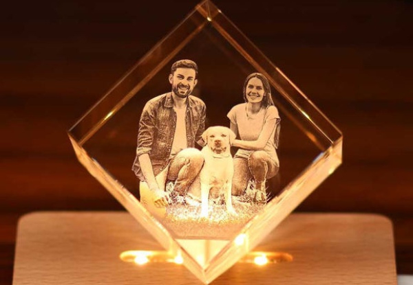 Custom-Made Personalised 3D Laser Crystal - Option for Two-Pack