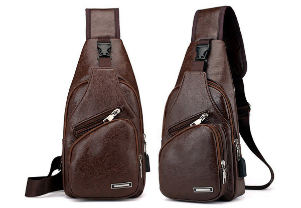 Mens PU Leather Sling Bag - Available in Three Colours