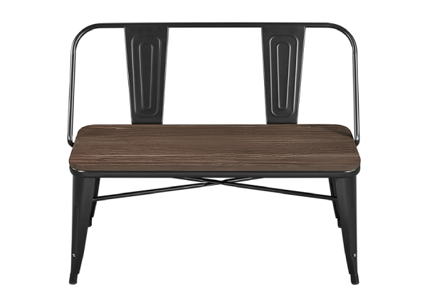 Two-Pack Industrial Metal Dining Bench