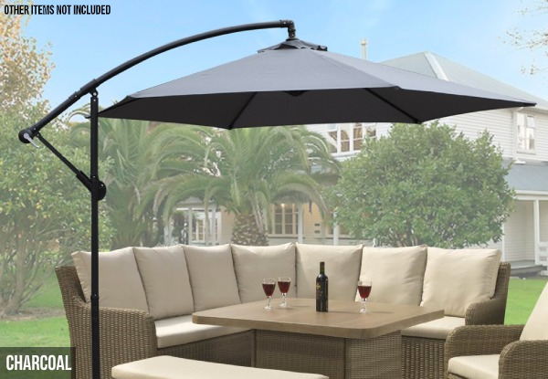 3m Cantilever Outdoor Shade Umbrella - Three Colours Available