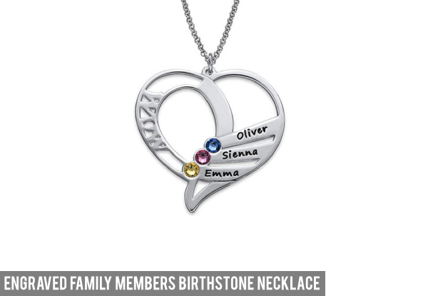 Personalised Family Birthstone Necklace Silver 925