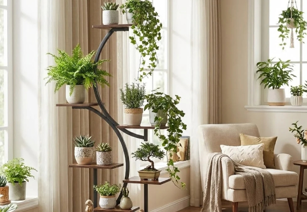 Five-Tier Curved Plant Stand