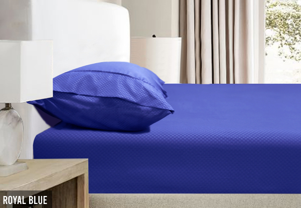Ramesses 2000TC Bamboo Embossed Fitted Sheet Combo Set - Available in Seven Colours & Four Sizes