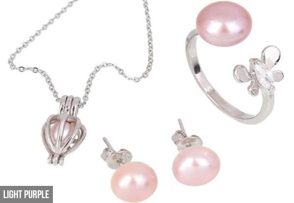 Cultured Pearl Jewellery Set incl. One Oyster to Shuck for Pearl