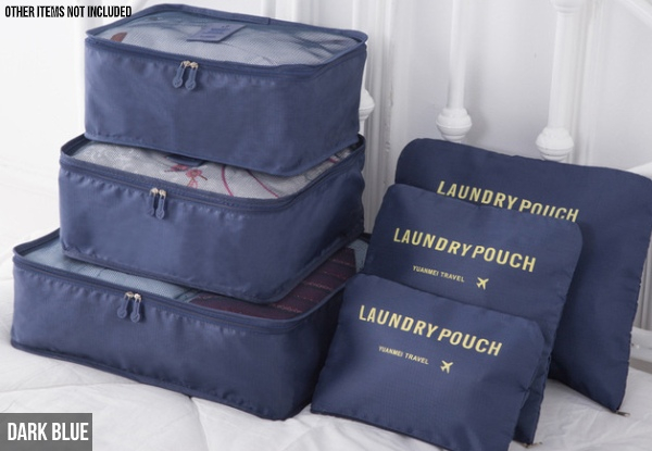 Six-Pack Travel Storage Bag Set - Seven Colours Available