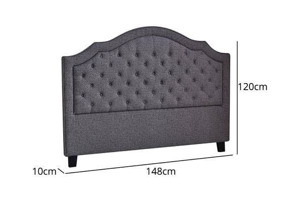 Palmas Double Linen Grey Headboard