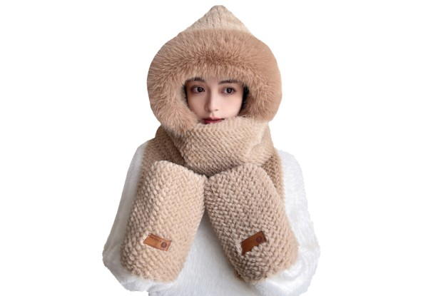 Three-in-One Hooded Scarf with Pockets