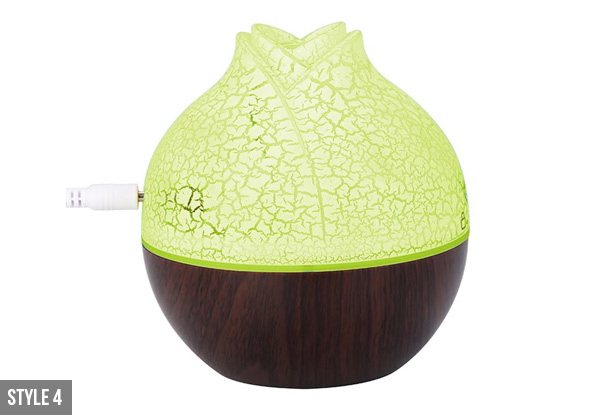 Aromatherapy Diffuser with LED Light - Four Styles Available with Free Delivery