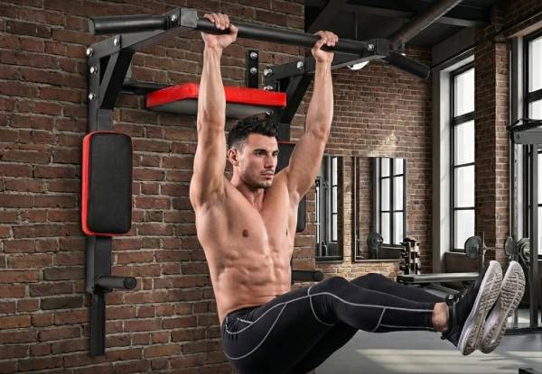 Wall-Mounted Pull Up & Dip Station Power Tower
