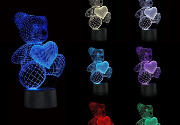 3D Acrylic Teddy Bear Night Light