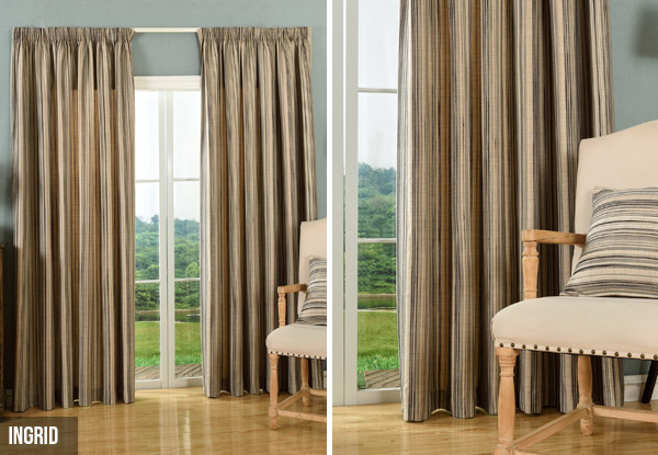 Poly-Lined Ready-Made Curtains - Choose from Six Sizes & Seven Designs
