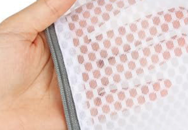 Two-Piece Washing Machine Mesh Shoe Bag with Zipper - Option for Four