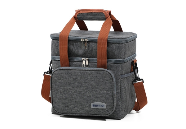 Large Capacity Double Layer Crossbody Lunch Bag - Three Colours Available