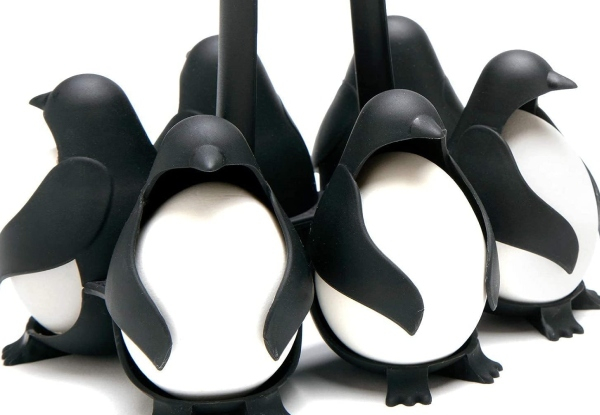 Penguin-Shaped Egg Holder Set - Holds up to Six Eggs