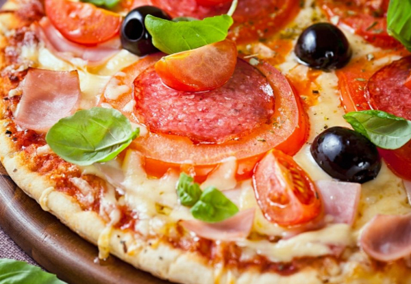 Any Large Pizza incl. Complimentary Drink Each & Garlic Bread for Two People - Options for Four or Six People