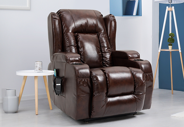 Electric 8 Point Heated Vibrating Massage Recliner Chair