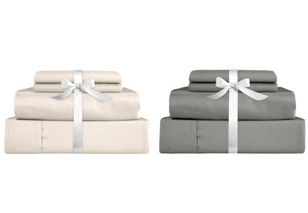 J&J Hotel Collection Cotton Sheet Set - Two Colours & Three Sizes Available