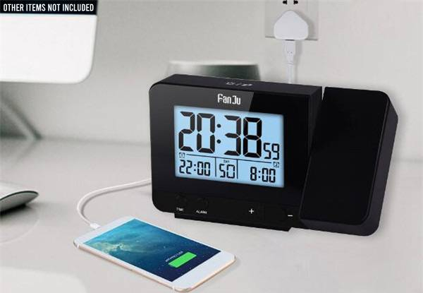 Digital Backlight Rotatable Wake Up Projection Alarm Clock - Two Colours Available
