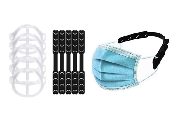 Mask Extender Strap & Mask Support Bracket Set - Option for Two or Ten Sets