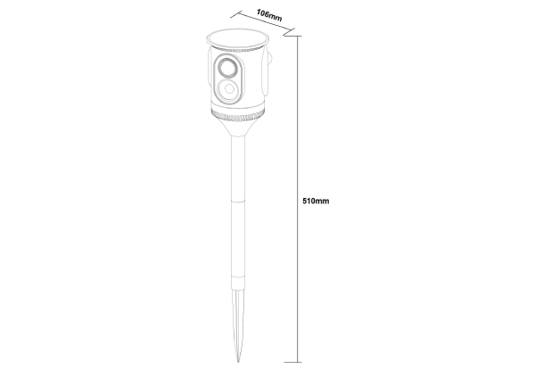 360-Degree Solar Ultrasonic Animal Repellent with LED Flash Light