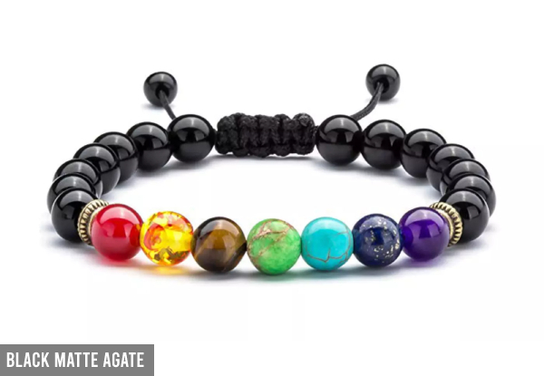 Smooth Stone Chakra Adjustable Bead Bracelet - Five Options Available