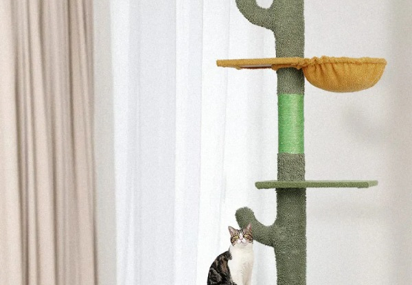 Floor to Ceiling Cat Tree Tower with Scratching Post