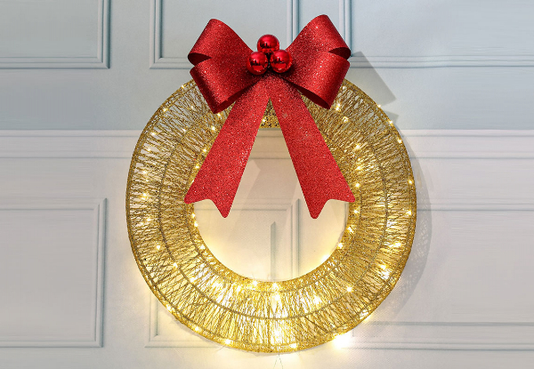 LED Christmas Wreath Decor - Two Colours Available