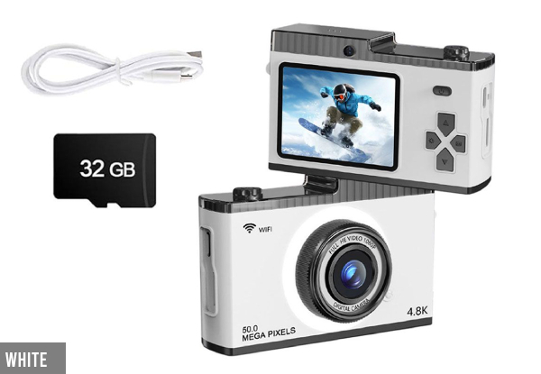 4K Digital Camera with 32GB Memory Card - Three Colours Available