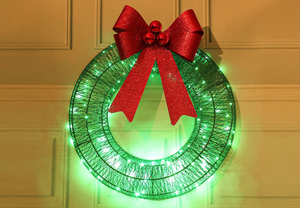 LED Christmas Wreath Decor - Two Colours Available