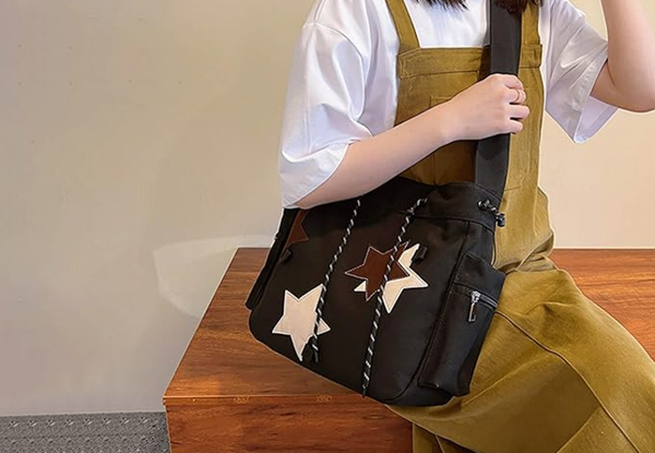 Canvas Star Crossbody Bag - Available in Three Colours & Option for Two-Pack