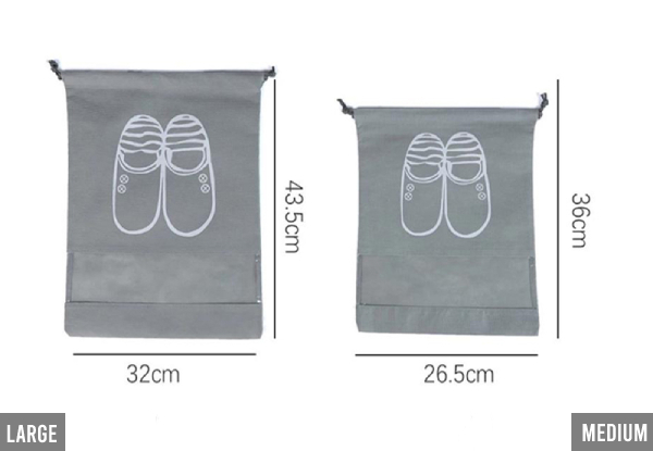 Water-Resistant Shoe Pouch 10-Pack - Two Sizes & Two Colours Available