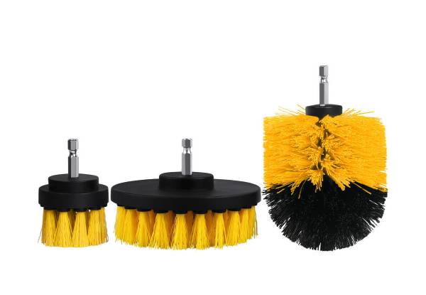 Three-Piece Power Cleaning Drill Accessories Set - Three Colours Available with Free Delivery