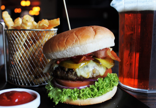 Burger, Fries & One Jug of Beer - Options for up to Eight People Available