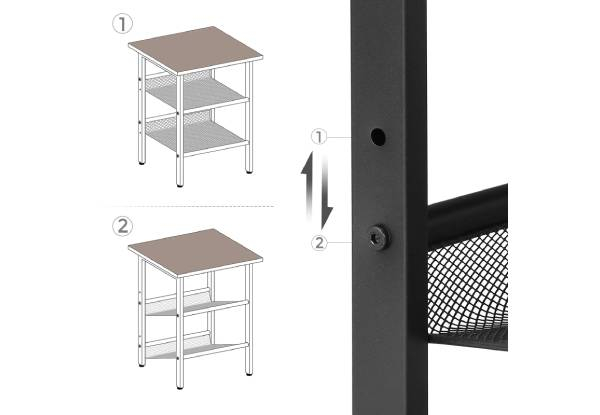 Vasagle Side Table with Mesh Shelves