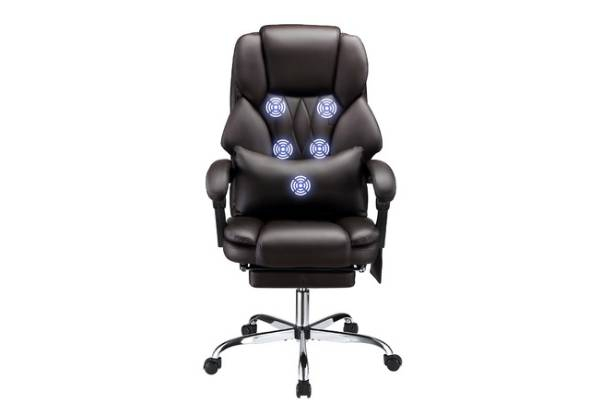 Executive Office Massage Chair with Footrest Pillow - Two Colours Available