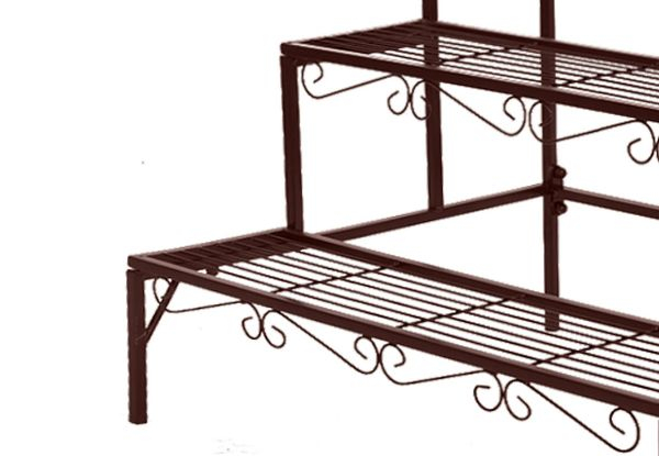 Levede Three-Tier Rectangle Plant Metal Stand - Two Colours Available