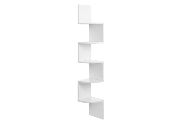 Vasagle Five-Tier Floating Corner Shelf - Three Colours Available