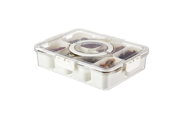 Snackle Box Divided Serving Tray with Lid - Available in Two Styles & Option for Two