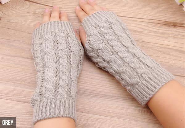 Fingerless Knitted Gloves - Four Colours Available