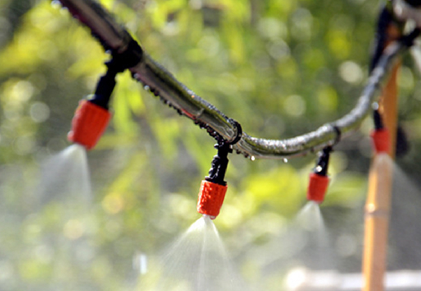 Garden Irrigation System with Adjustable Nozzle Sprinkler - Option for Two Sets
