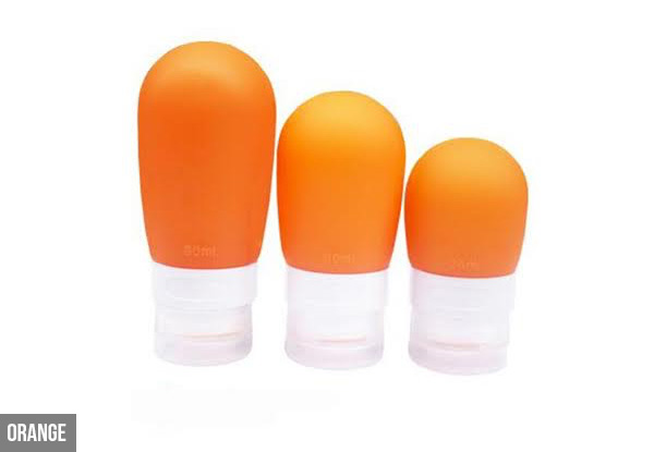Three-Pack of Reusable Travel Squeeze Bottles - Eights Colours Available
