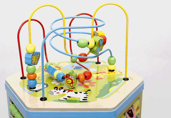 Kids Wooden Bead & Wire Maze Roller Toy Set