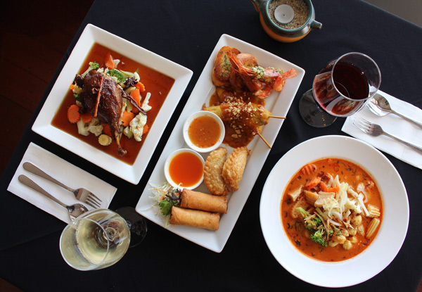 Three-Course Thai Dinner Experience for Two People  incl. Two House Wines with an Option for Four People