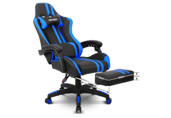 Ergonomic Gaming Chair with Footrest - Two Colours Available