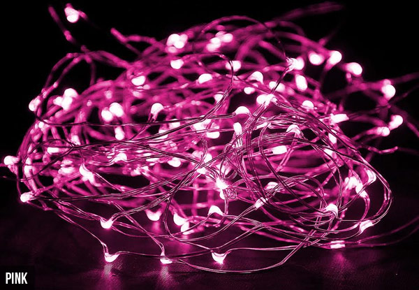 Two Sets of 2.3m LED Copper Wire Seed String Lights - Seven Colours Available & Options for up to 10 Sets