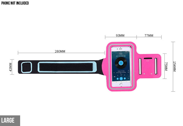 Touch Screen Sports Running Arm Band for Mobile Phone - Two Sizes & Five Colours Available with Free Delivery
