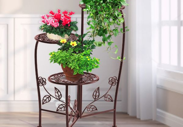 Levede Metal Plant Stand Rack - Available in Two Colours, Two Styles & Option for Two-Pack