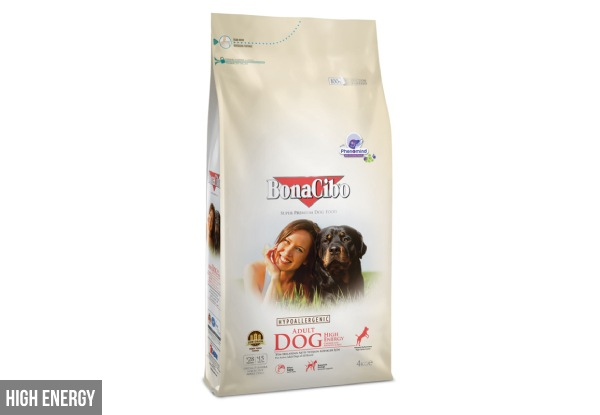 4kg BonaCibo Adult Dog Food Range -  Three Flavours Available
