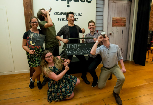 Entry to New Zealand's Number One Live Escape Game - Try Escapade's Newest Room  "Old School" - Options for Two, Four and Six People