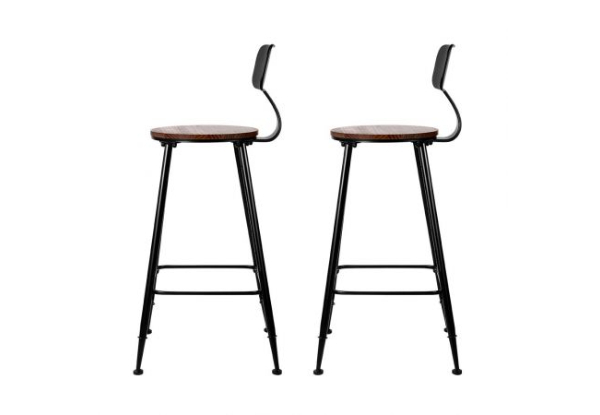 Set of Two Pinewood Bar Stools